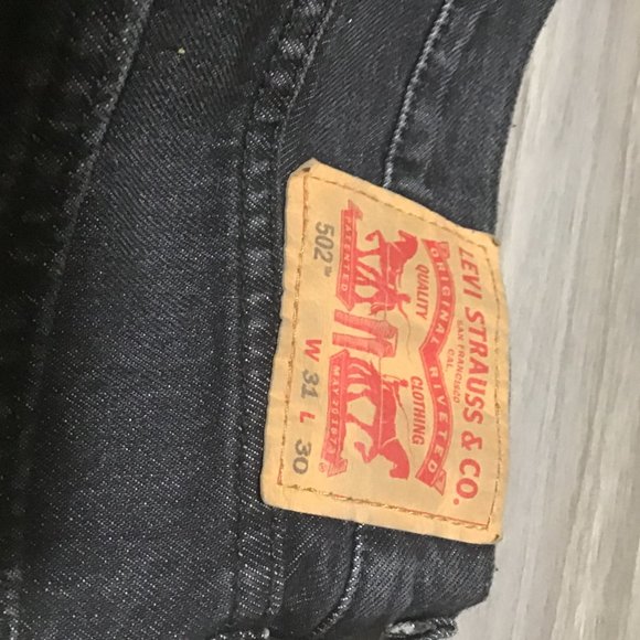 502 Levis Jeans Mens 31W 30L Black/faded black - Picture 5 of 5